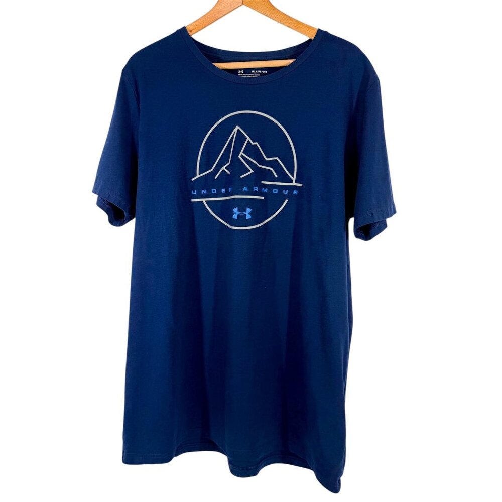 Under Armour Mens HeatGear Navy Blue Graphic T-Shirt 2XL